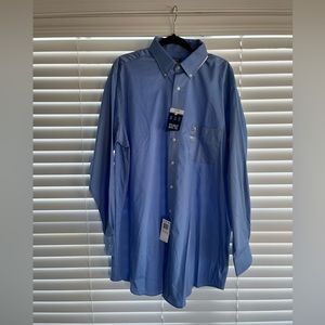 NWT Mens Izod blue button down, size tall. 17.5 neck